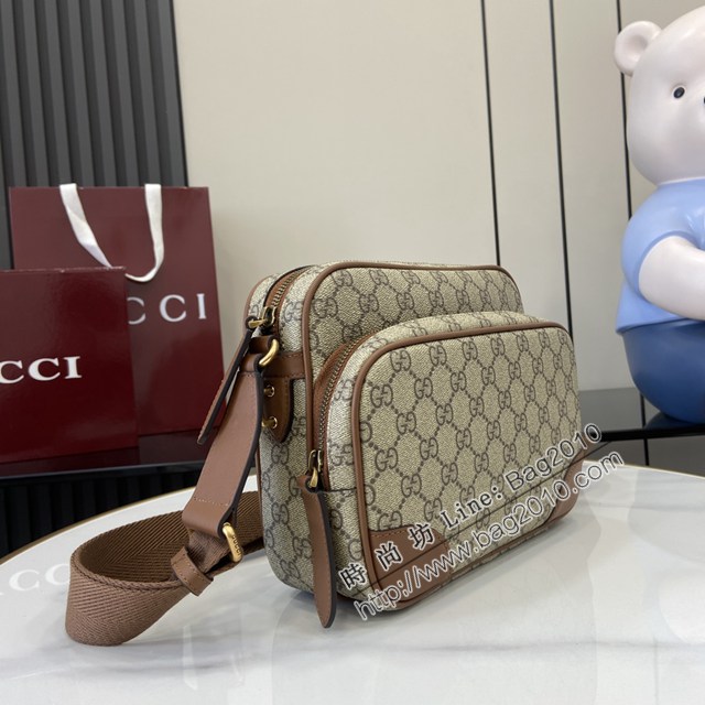 Gucci專櫃古馳最新款Emblem男士旅行系列斜挎包肩背包 jh2581型號：821160